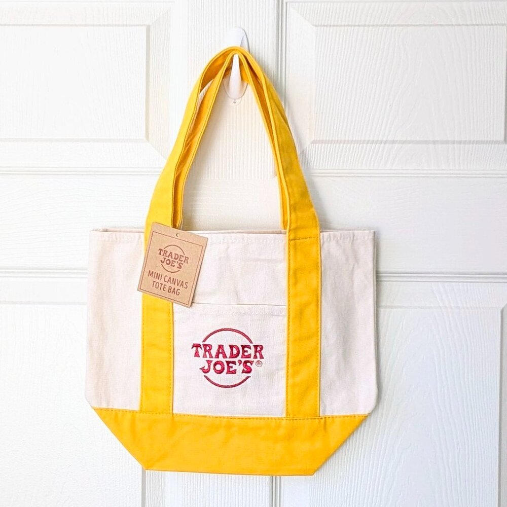 NWT LIMITED RELEASE Trader Joe's Yellow Mini Canvas Tote Bag‎ 🛍️